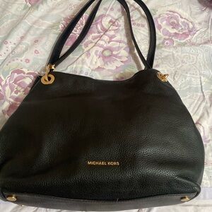 Michael Kors Black Pebbled Leather Shoulder Bag